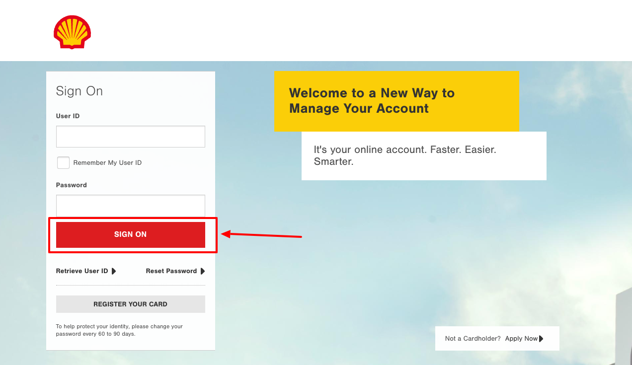 shell fuel rewards card login