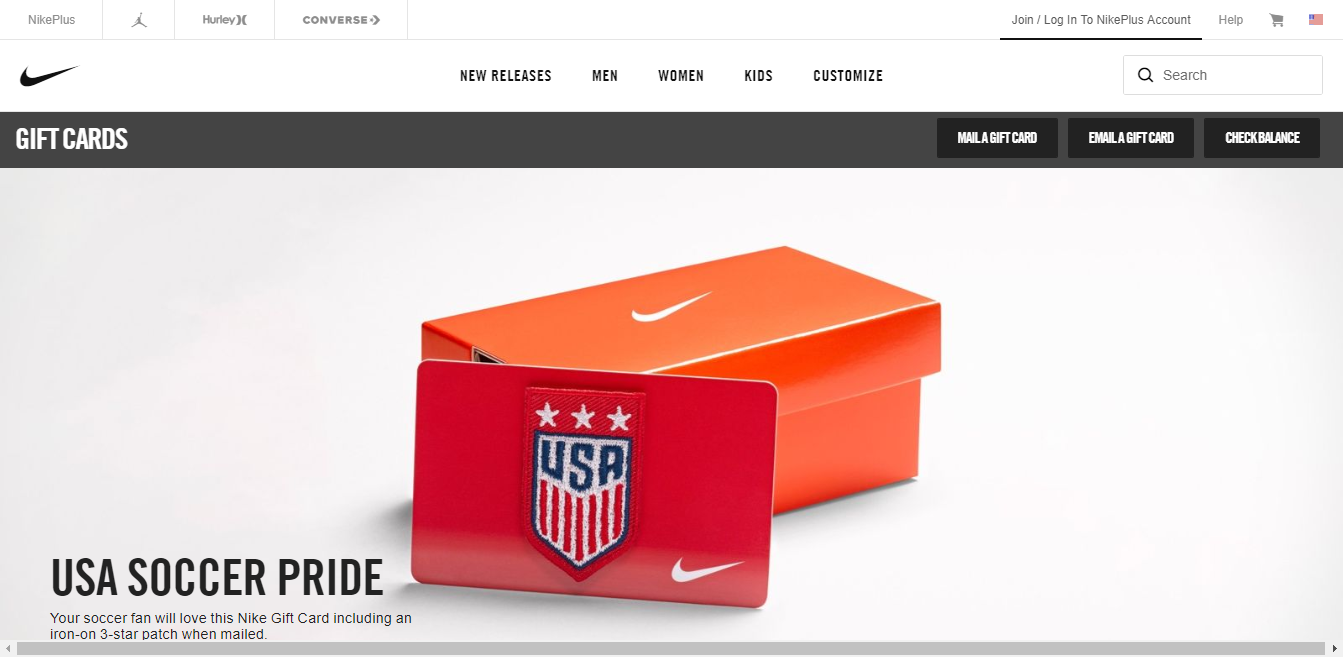 nike gift card balance check