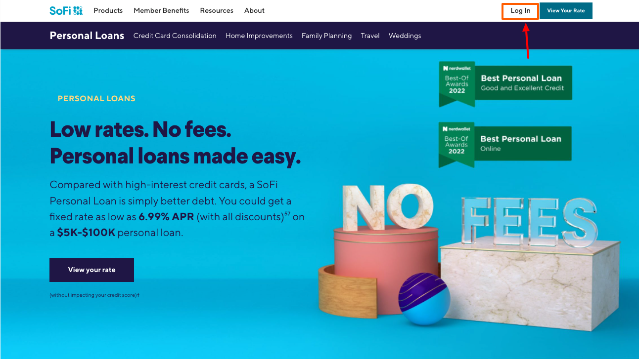 sofi personal loan login