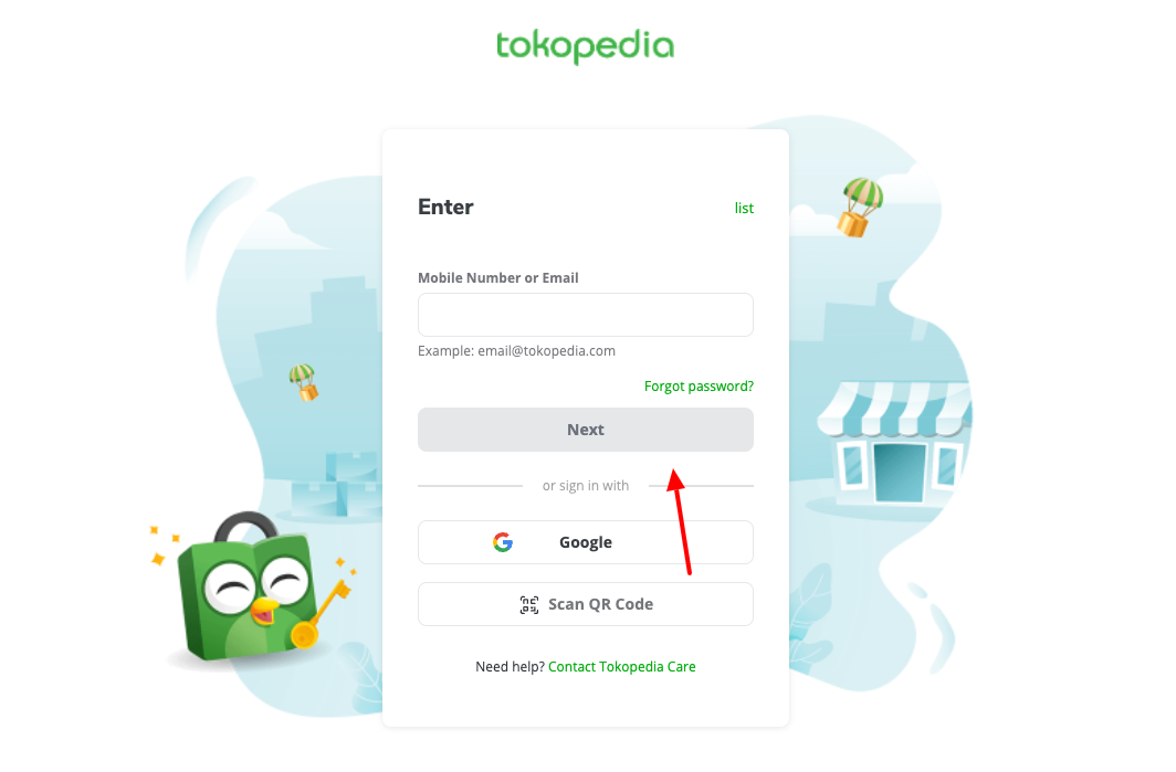 tokopedia login