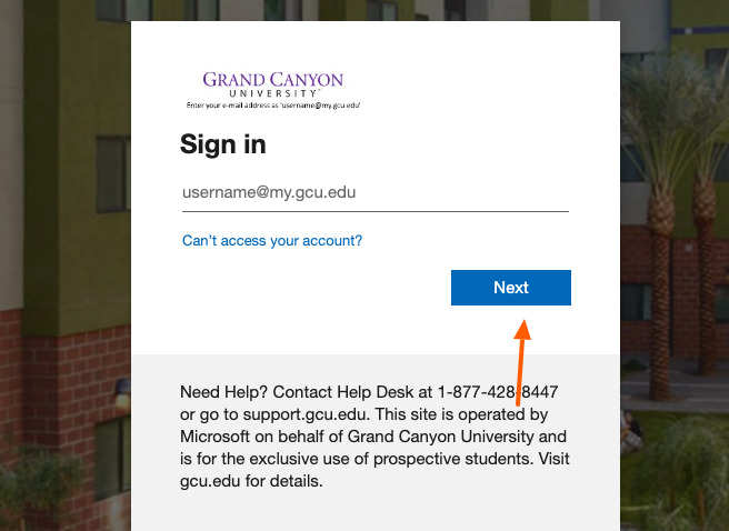 gcu portal login