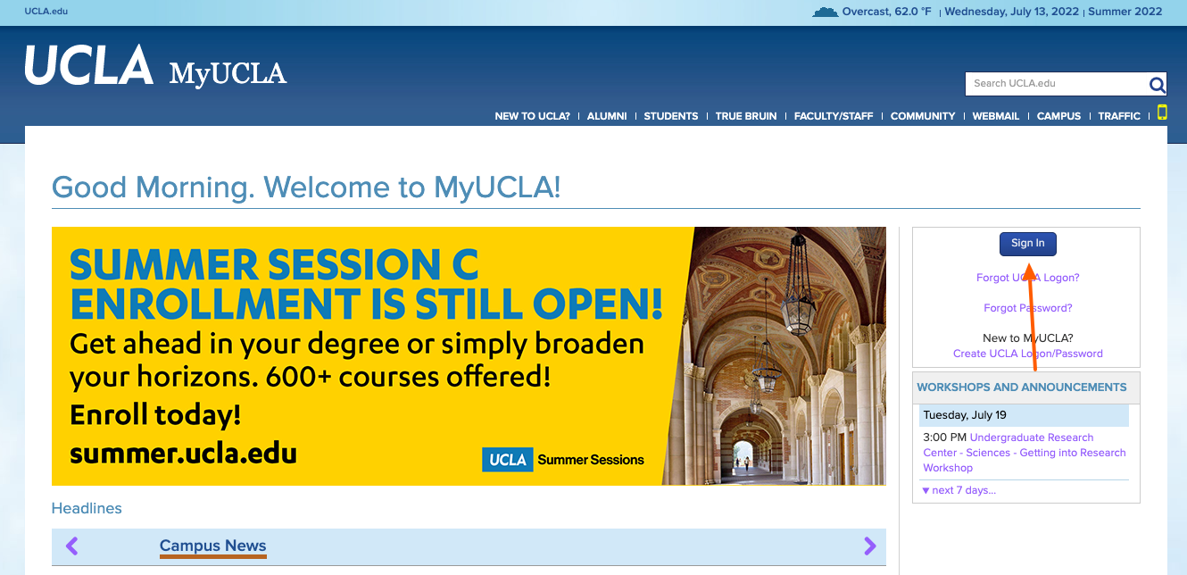 myucla login page