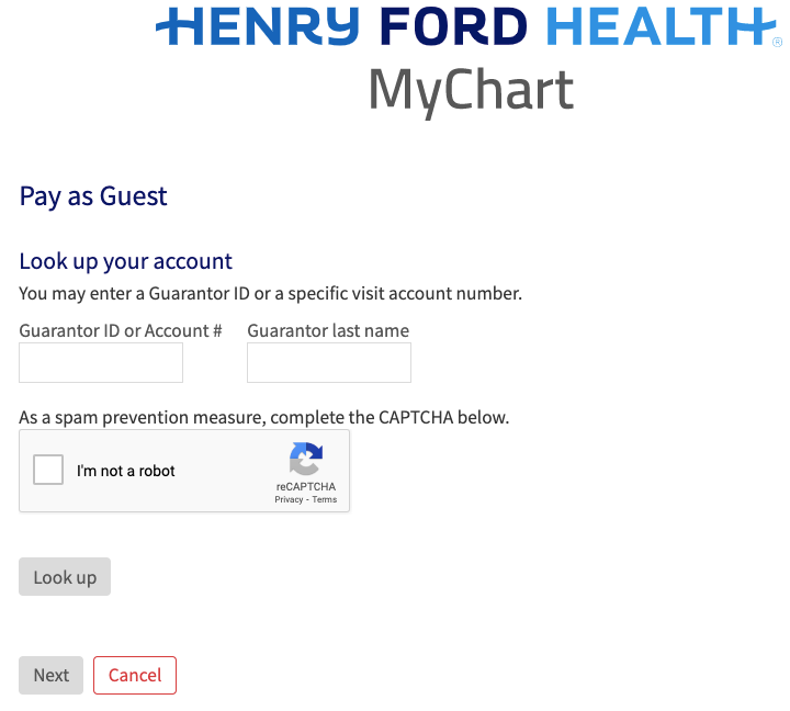 henry ford health bill pay