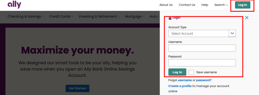 Ally Bank Login