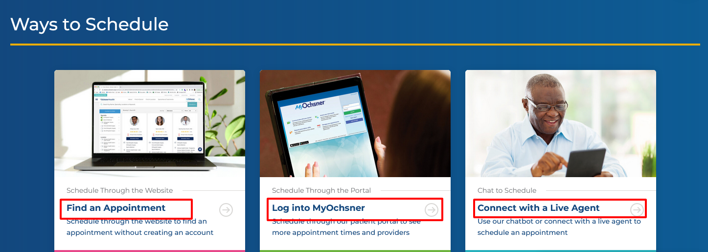 How to Schedule an Appointment with Ochsner Health online