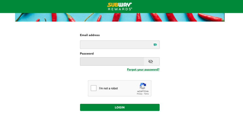 Subway Rewards UK Card Login guide