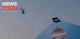 helicopter help to injured pilgrim at gangasagar mela | newsfront.co