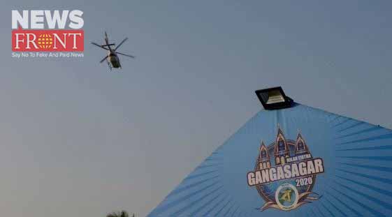 helicopter help to injured pilgrim at gangasagar mela | newsfront.co