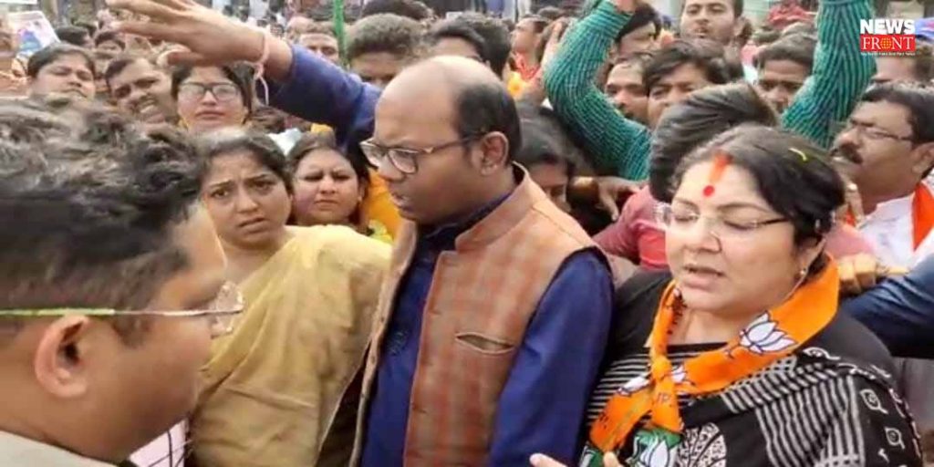 bjp leaders protest to police super office in haldia | newsfront.co