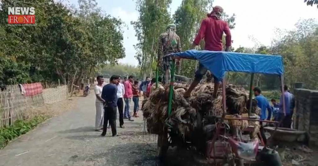 huge fire in jute lorry at harishchandrapur | newsfront.co