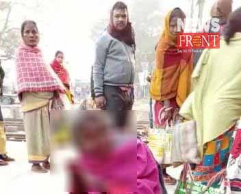 old woman accident on garhbeta railway station | newsfront.co