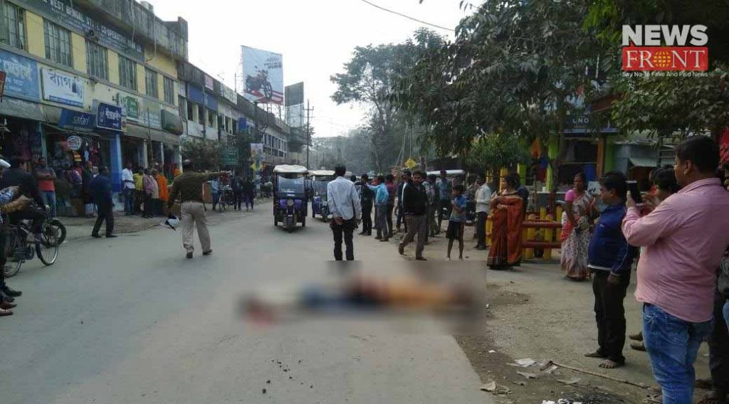 pedestrian dead in bus accident at mathabhanga | newsfront.co