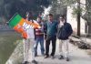 tmc workers removing bjp party flag in chandrakona | newsfront.co