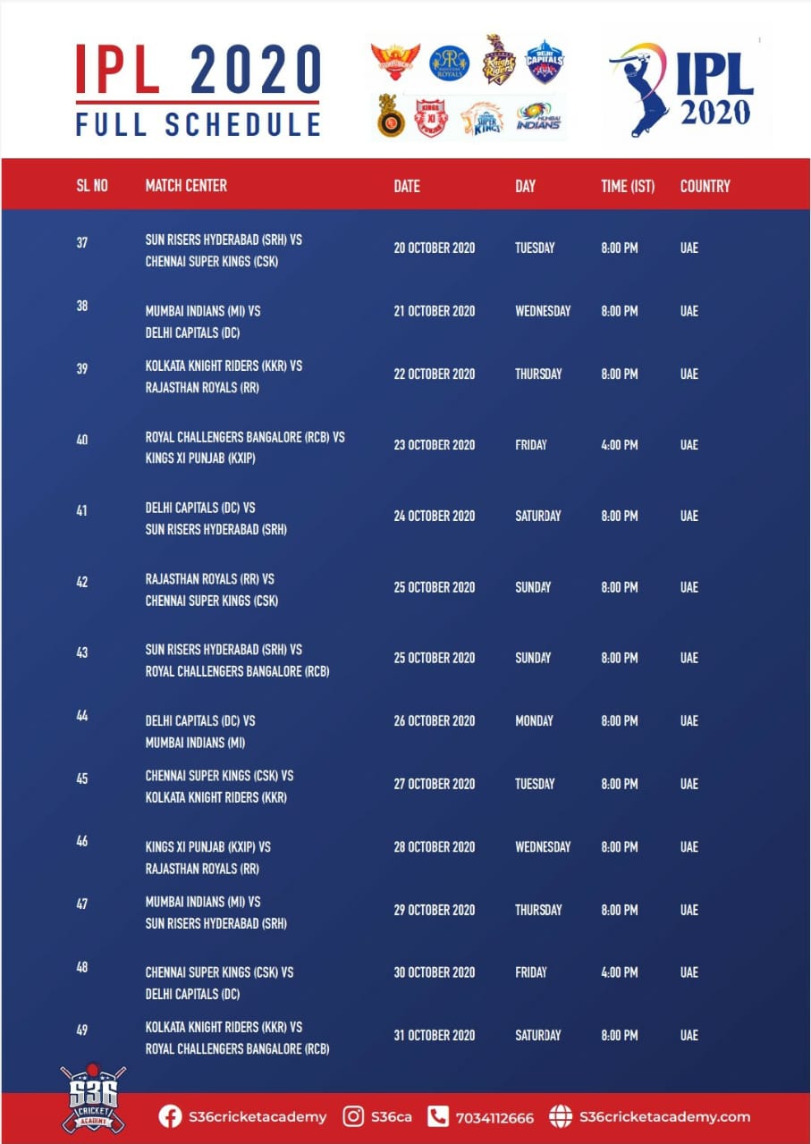 ipl schedule | newsfront.co