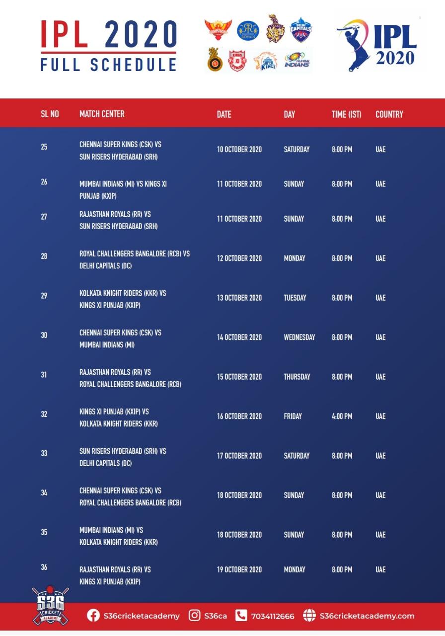 ipl schedule | newsfront.co