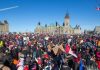 protest in Canada against covid vaccine mandates