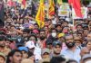 fire on srilanka protest march